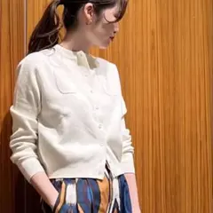 CABaN コットンカシミヤ クルーネックカーディガン