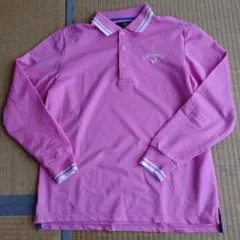 Callaway ピンク長袖ポロシャツ L