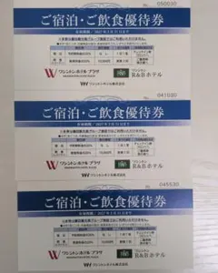 ワシントンホテル ご宿泊・ご飲食優待券 3枚