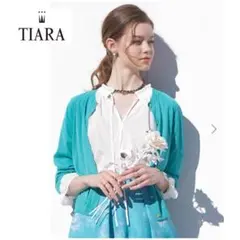 美品☆定価20900円 TIARA ティアラ 袖フリルスキッパーブラウス『F』☆のサムネイル