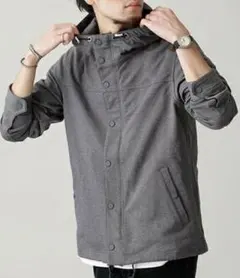 【NANO universe】ナノユニバースフーデッドブルゾン/チャコールグレー