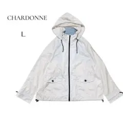 【CHARDONNE】フード付きジャケット L ジップアップ　パーカー　軽量