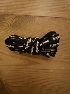 Supreme 黒 ロゴ入り シューレース