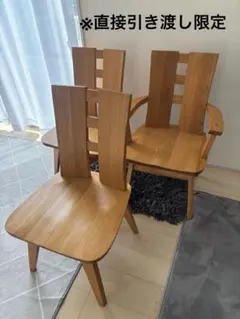 木製ダイニングチェア 3脚セット 回転 ベージュ 値下げ セール