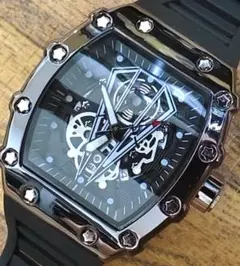 Y*a様 リシャール・ミルオマージュ トノー メタリックブラック 黒文字盤 y2 い*ペ様 リシャール・ミルオマージュ トノー メタリックブラック