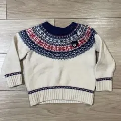 DOUBLE.B ノルディック柄セーター 90 ニット　クマ　ダブルビー