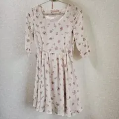 dazzlin 花柄 5分袖　ひざ丈ワンピース　値下げ