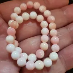 【SALE‼️】天然石 クィーンコンクシェルブレスレット ピンクホワイト