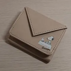 スヌーピー ウッドストック 三つ折り財布 ベージュ PEANUTS