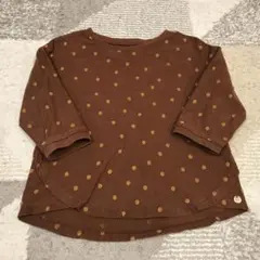 キムラタンn.o.u.s ドット柄 長袖カットソー ブラウン 90