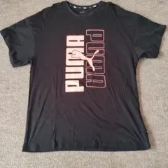 PUMA ブラック Tシャツ ロゴプリント
