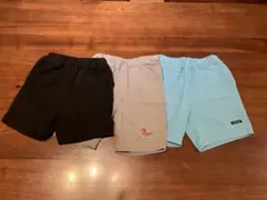 プティマイン　半ズボン3点セット（黒・カーキ・水色）