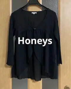 Honeys シネマクラブ カーディガン ボレロ 透け感 黒