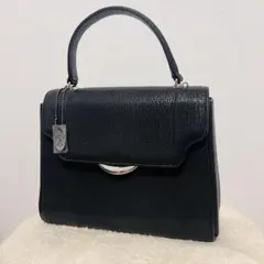 GRES JRA ハンドバッグ シャークレザー ゴールド金具 ブラック h186 