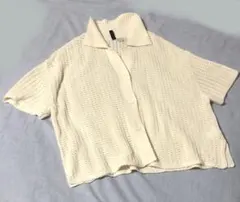 H＆M ニットカーディガン 半袖 アイボリー