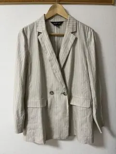 INDIVI ベージュ　ダブルボタンジャケット　リネン