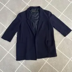 ネイビー テーラードジャケット 7分袖
