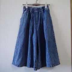 デニムキュロットパンツ スカート ゴムウエスト Mサイズ プロバドール
