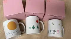 NPO法人明日育のデッドストックマグカップ イラスト入りマグカップ3個セット