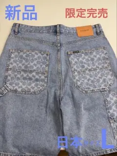 新品本物】COACHコーチデニムパンツハーフショーツシグネチャー短パン 