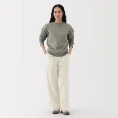 無印良品 婦人 撥水 タックストレートパンツ