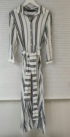 ZARA WOMAN ストライプ柄 シャツワンピース Sサイズ　安室奈美恵着用のサムネイル