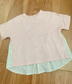 Noeil aime BeBe ストライプ 切替 半袖 Tシャツ　120cmのサムネイル