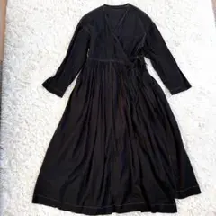 ラフアトゥール カシュクール ステッチ ボリュームワンピース 黒