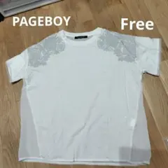 alicia PAGEBOY レースデザイン半袖Tシャツ F