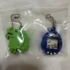 たまごっちシャカシャカチャームみみっち、たまごっちドットチャームくちぱっち　2点