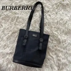 バーバリーロンドン　ハンドバッグ　トート　バケツ型　ノバチェック　A4 ブラック