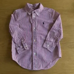 Ralph Lauren 赤と白のストライプ 長袖シャツ キッズ　3T