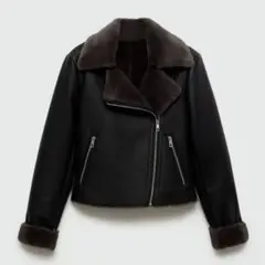 MANGO マンゴー ライダース レザージャケット 裏起毛