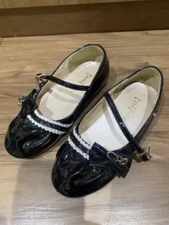 ブラックエナメルバレエシューズ 19.0cm