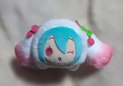 初音ミク×シナモロール 寝そべりぬいぐるみ　桜ver.