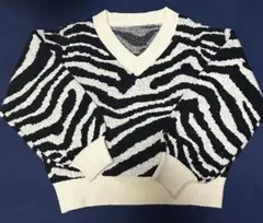 GRL ゼブラ柄 Vネックニット