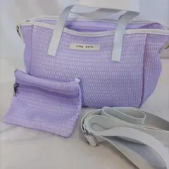 qbag paris nest bon ラベンダー メッシュショルダーバッグ