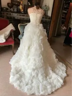 ウェディングドレス 8号 オフホワイト アシンメトリー 前撮り 結婚式 