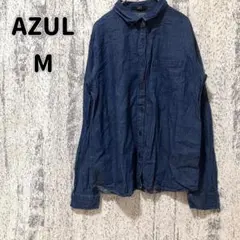【アズールバイマウジー】 デニムボタンシャツ M 長袖 レディース n4512