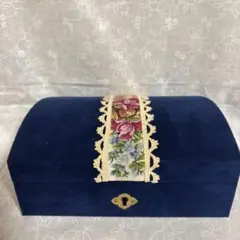 WAKO 鍵付きネイビーアクセサリーケース