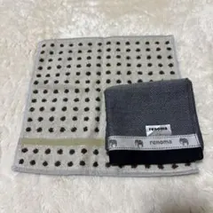 新品レノマメンズハンカチ2枚セットドット柄ベージュブラックスーツビジネス