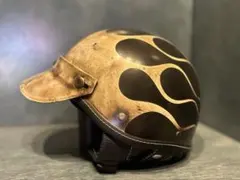 ポリスヘルメット 新品 エイジング加工 ハーレー チョッパー ポリヘル