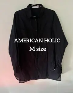 春服　AMERICAN HOLIC ネイビー　 シアーシャツ