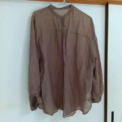チャオパニック　シアーシャツ 長袖 ブラウンのサムネイル