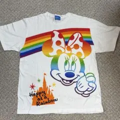ミニーマウス Tシャツ Happy as a Rainbow