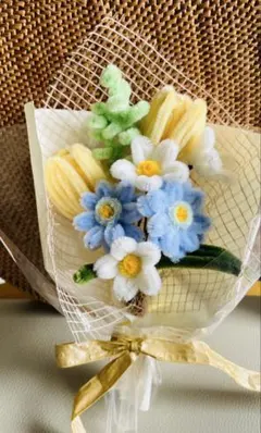 春の花束　モールフラワー　ハンドメイド　花束　ブーケ　枯れない花