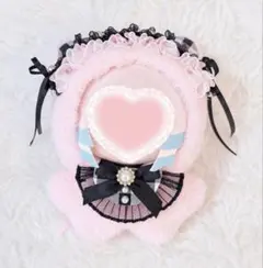 ぬい服 着ぐるみ ピンク×黒 ちびぐるみ 裏地付き【お試し価格】