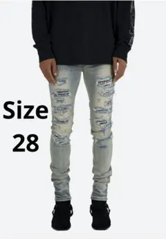 mnml X165 PAISLEY SKINNY DENIM BLUE