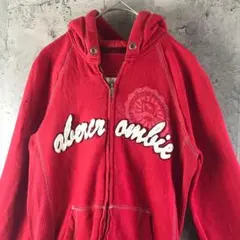 A3502古着　パーカー　レッド　フルジップ　キッズ　90s Y2K
