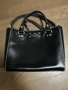 kate spade ブラックレザー ハンドバッグ